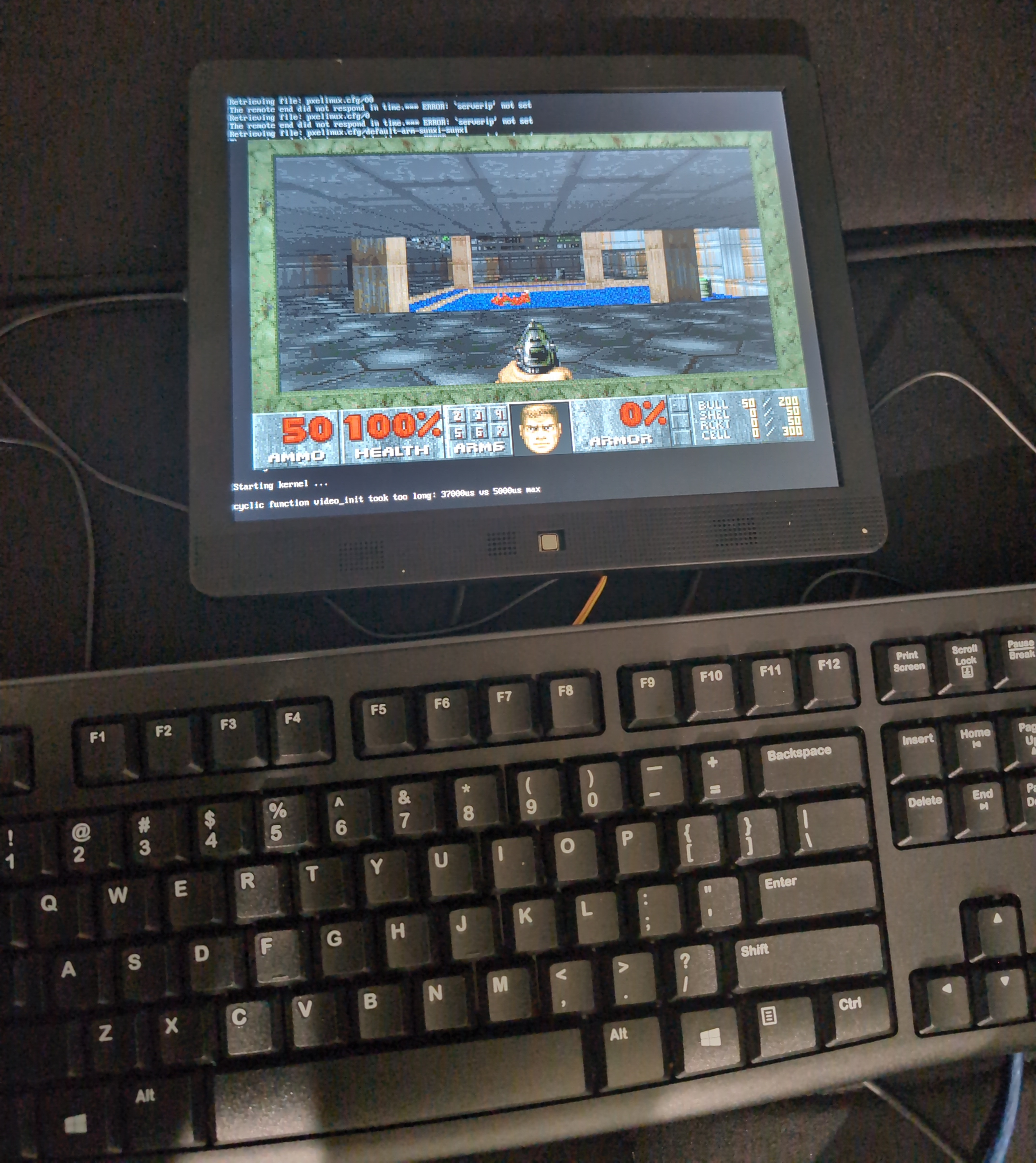 Doom running on the frame